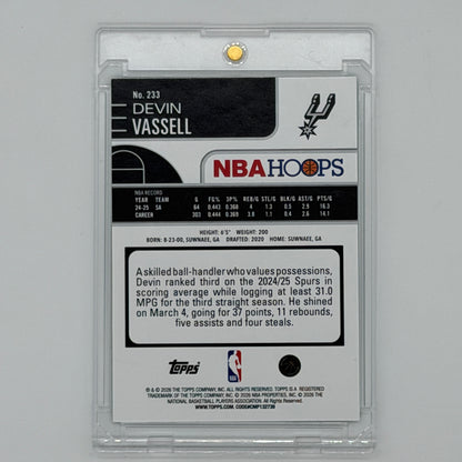 Devin Vassell San Antonio Spurs NBA Basketball 2026 NBA Hoops /75