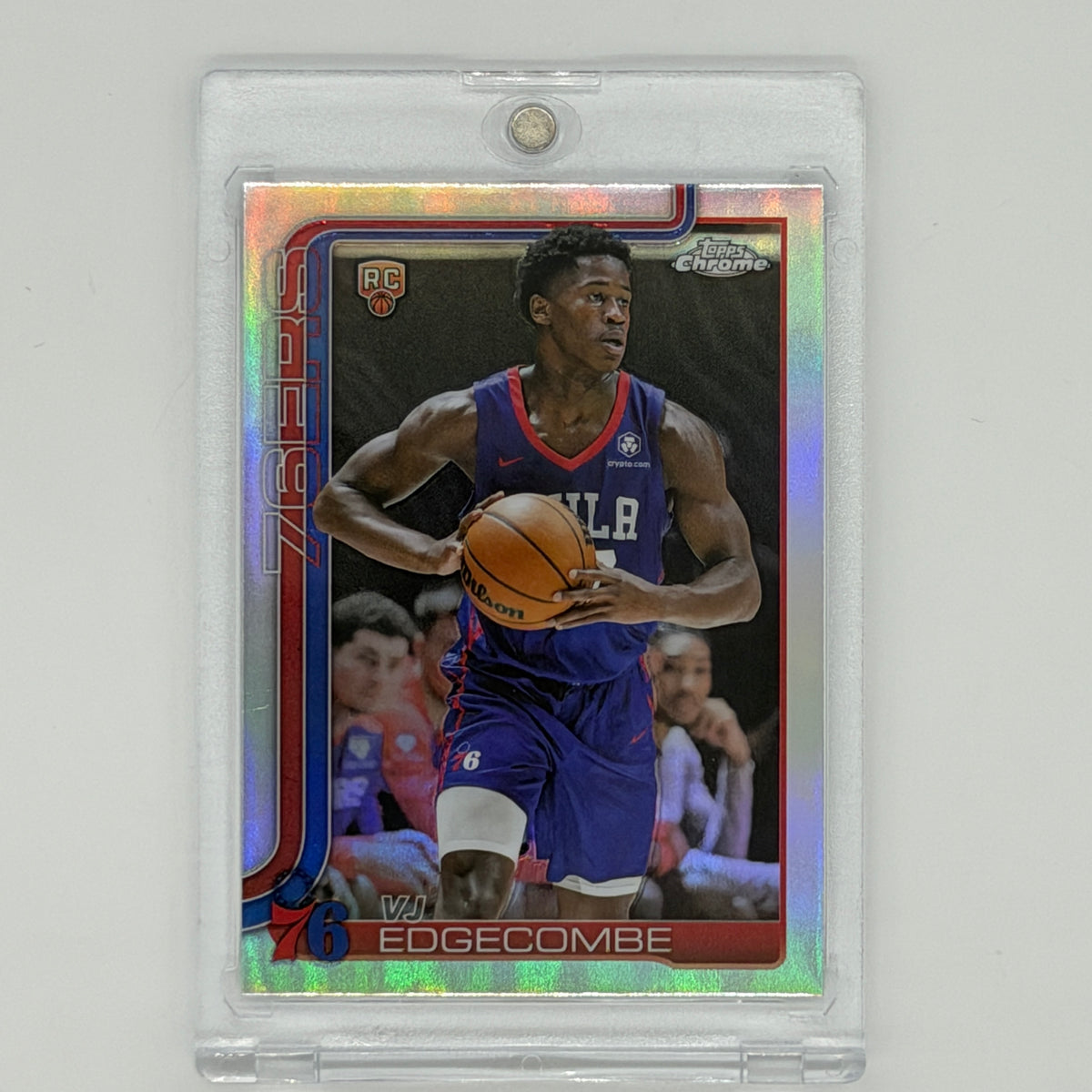 VJ Edgecombe Philadelphia 76ers NBA Basketball Topps 2025 Chrome Refractor