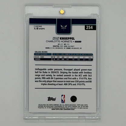 Kon Knueppel Charlotte Hornets NBA Basketball Topps 2025 Chrome Wave