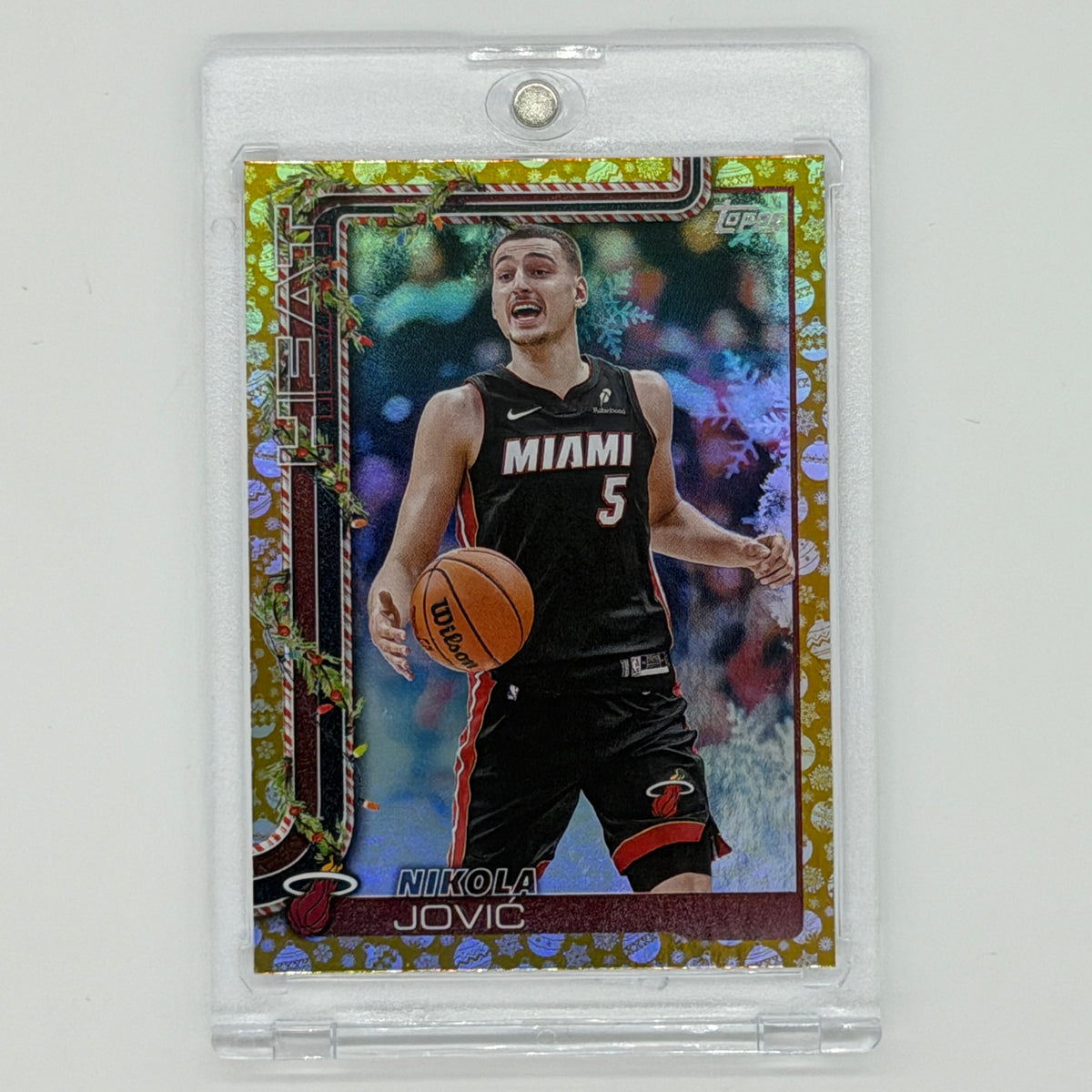 Nikola Jovic Miami Heat NBA Basketball Topps 2025 Holiday