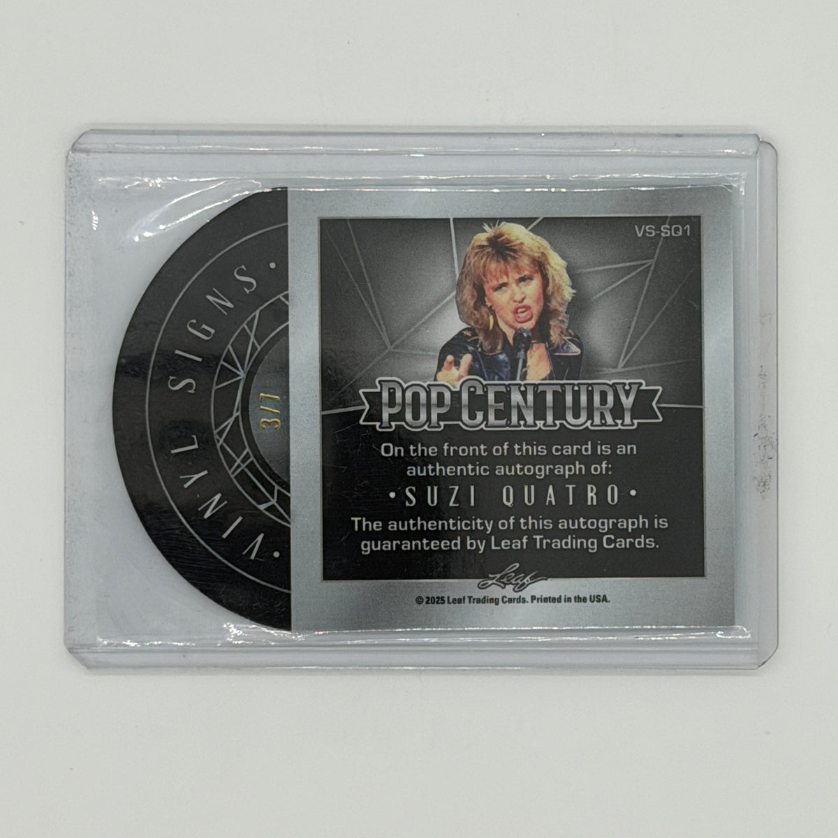 Suzi Quatro Non-Sport Leaf 2025 Pop Century Vinyl Signs Auto /7