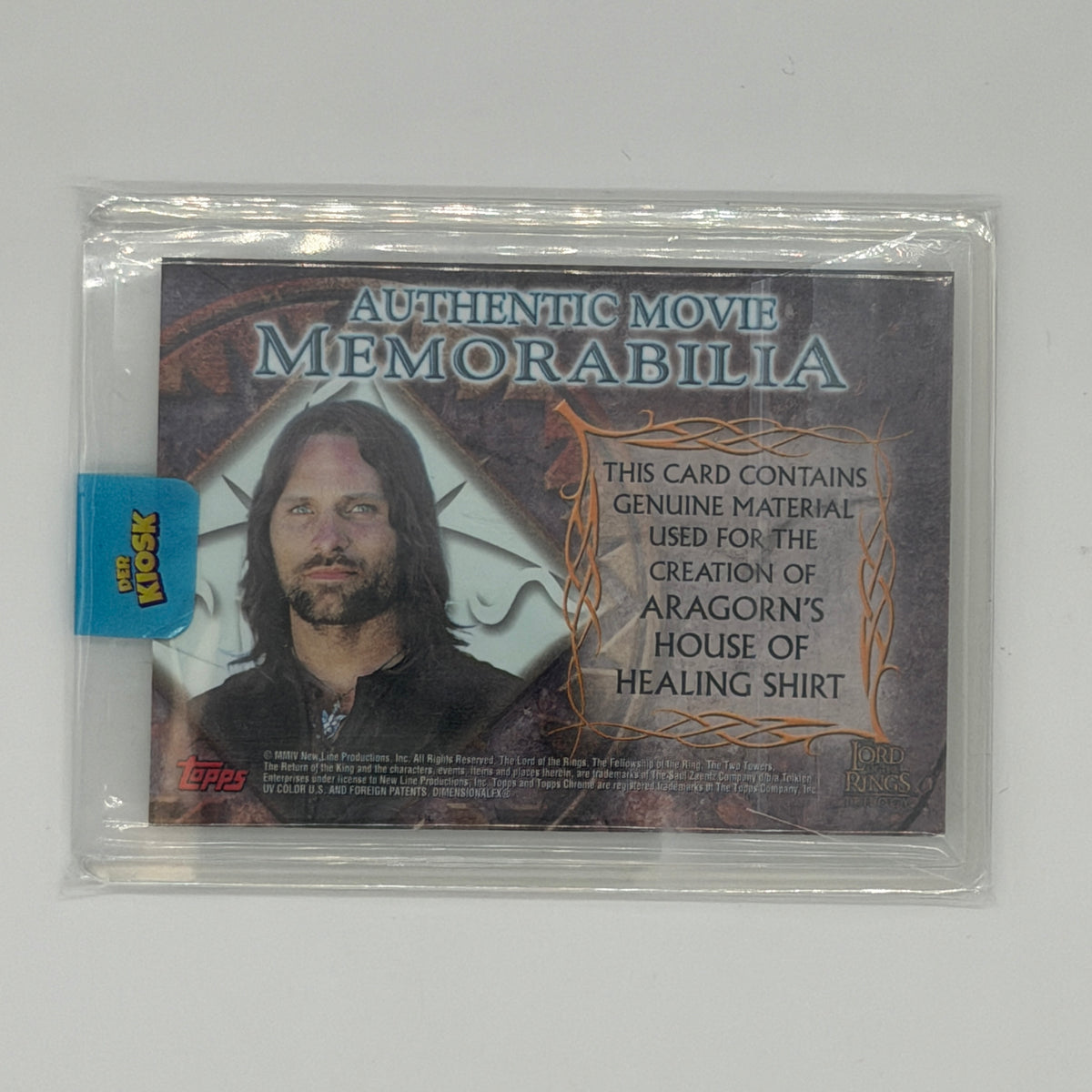 Aragorn Lord of the Rings Trilogy Topps 2003 Memorabilia
