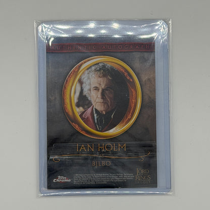 Ian Holm as Bilbo Lord of the Rings Topps 2004 Chrome Auto