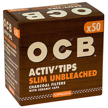 OCB Slim Unbleached Activ Tips 7mm 50 Filtertips